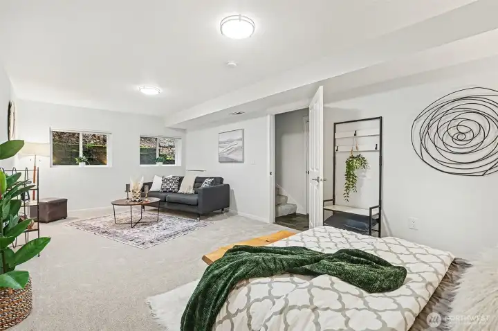 Massive lower level bedroom or additional living space!