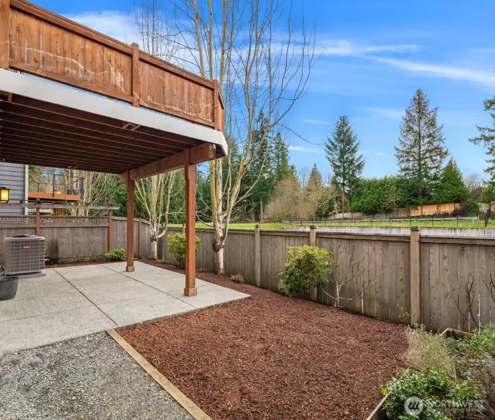 Super easy to maintain back yard.