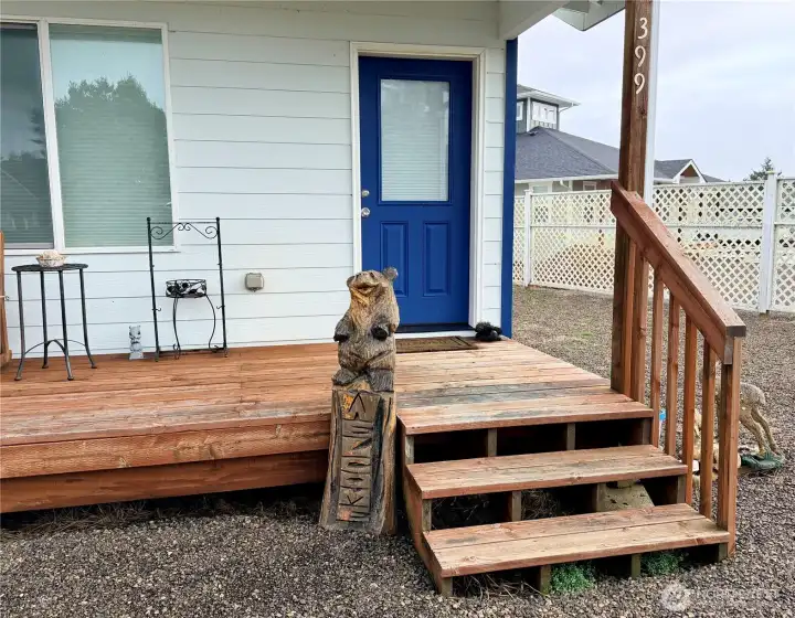 Bell Canal Front Home on a large lot with an easy maintenance front yard and circular driveway.