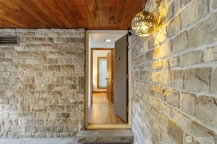 Front entry in carport