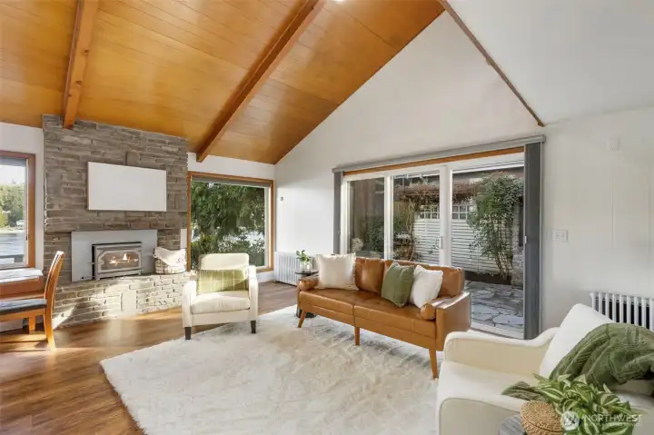 Main floor living room fireplace