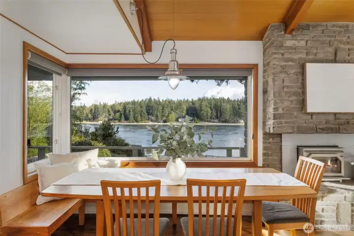 Built in kitchen dining with a view