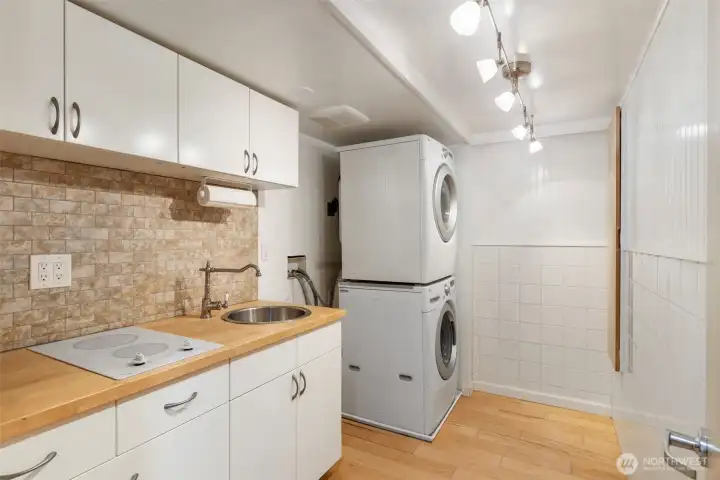 Large laundry room with extra storage