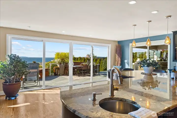 View from the kitchen prep sink