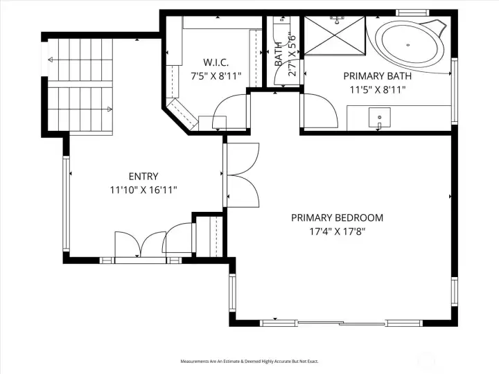 Entry and primary suite floor plan