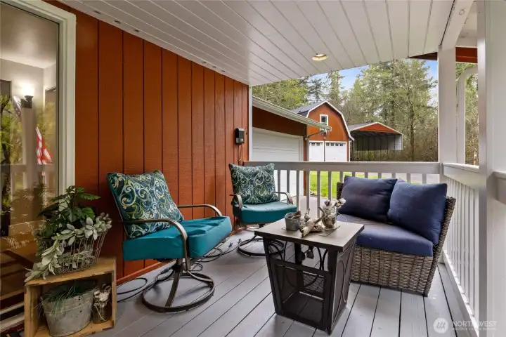 Very welcoming and spacious front porch