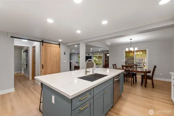 Beautiful island with instant hot water dispenser