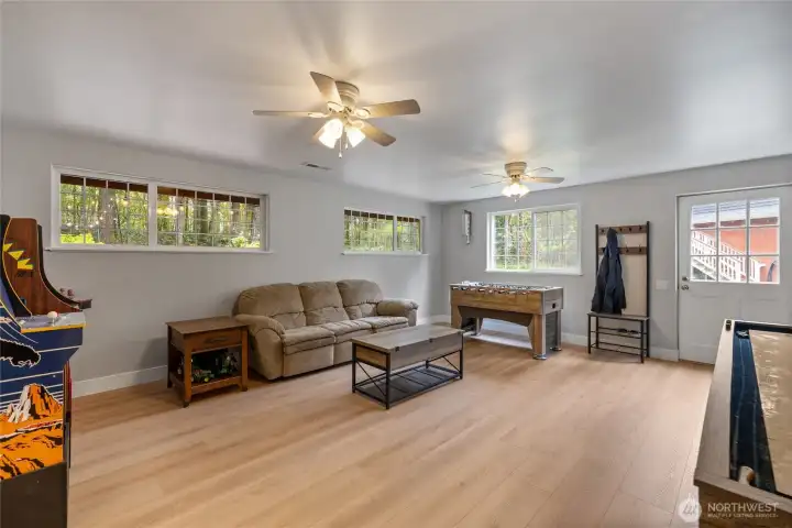 Enjoy all the extra space in the media/game room