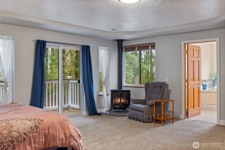 Gas fireplace does a great job keeping the room cozy