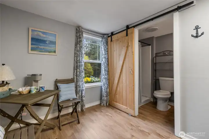 Studio above detached shop w 3/4 bath