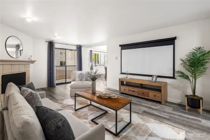 Living room with TV wall