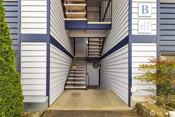 Stairs leading up to unit