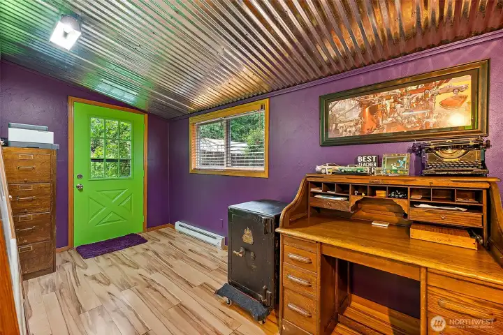 Office/den with patio door access to private backyard. Every room has it's own new electric base heater for energy efficiency. Office/den with patio door access to private backyard. Every room has it's own new electric base heater for energy efficiency.