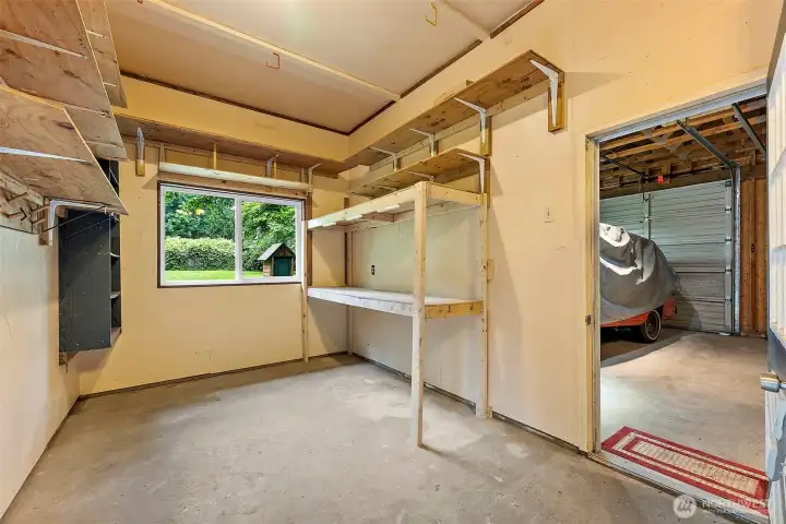 Shop within the detached garage. Shop within the detached garage.