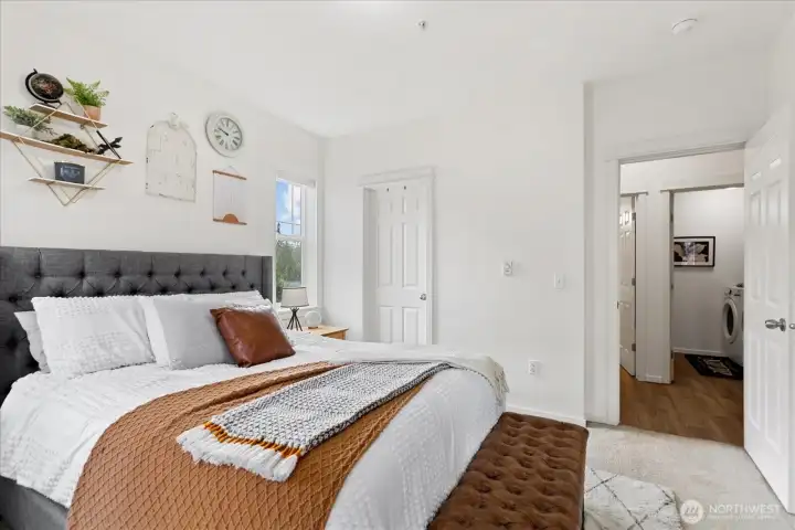 Primary with walk-in closet to the left.