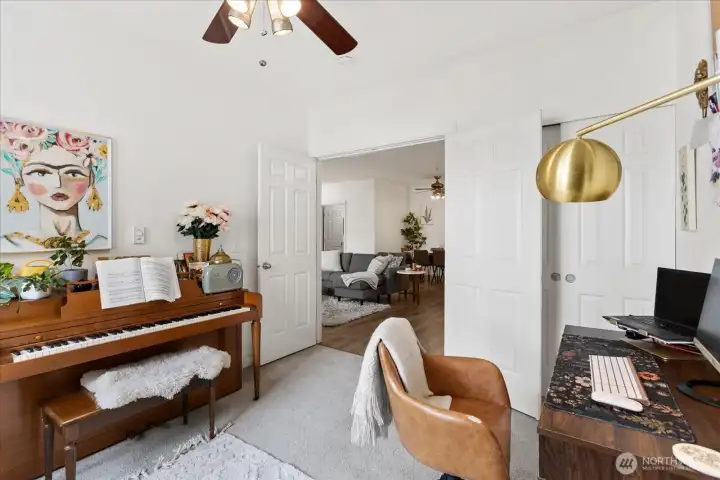 Second bedroom with double doors.