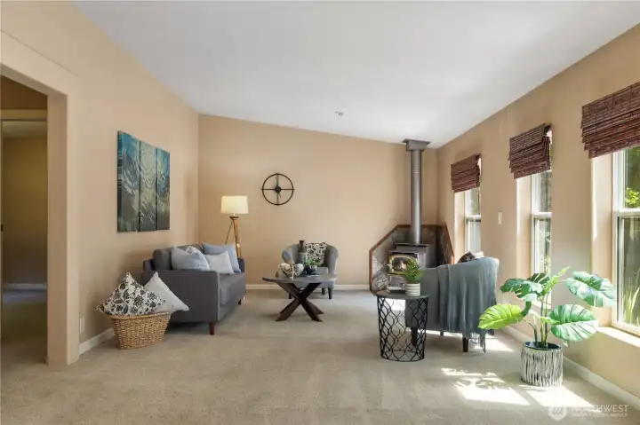 Beautiful living room with plenty of light streaming in Beautiful living room with plenty of light streaming in