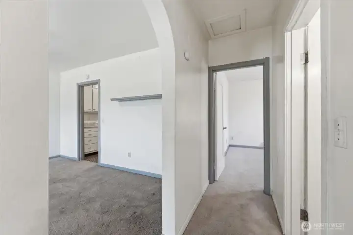 Living room to the left and bedrooms and bathrooms to the right Living room to the left and bedrooms and bathrooms to the right