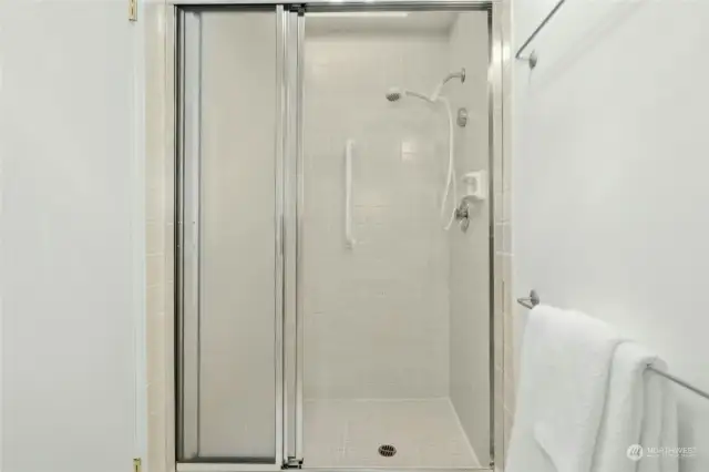 Shower in the primary bathroom