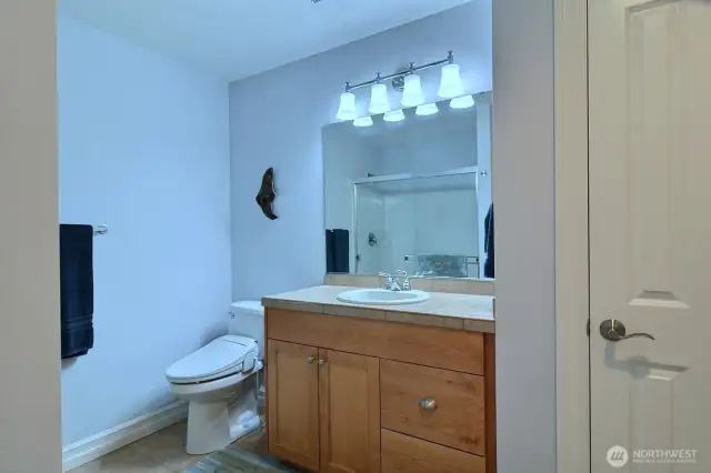 Bathroom on the lower level with shower