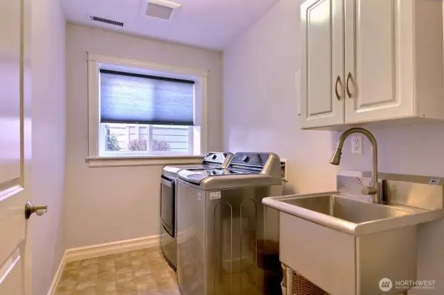 Laundry room on lower level. Hook ups available on the main level also