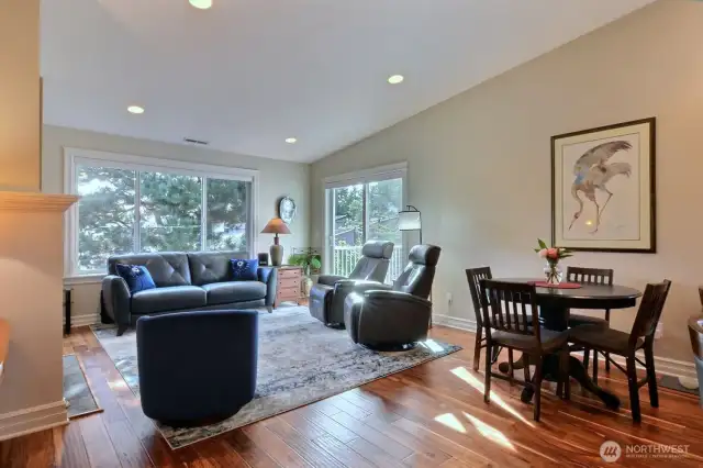 Looking from kitchen to living area