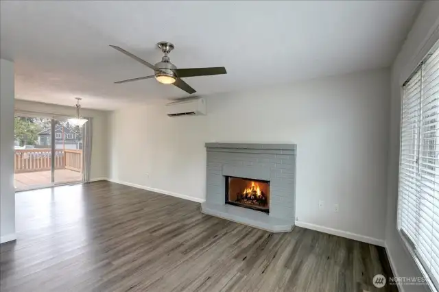 Looking at dining area and out to deck