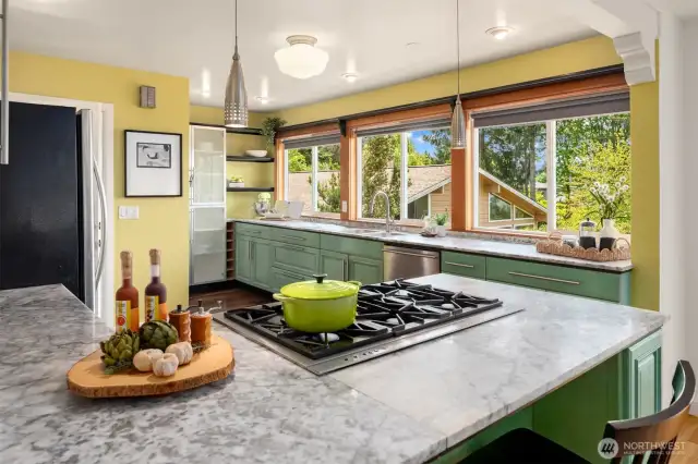 Plenty of work space and storage in this kitchen.
