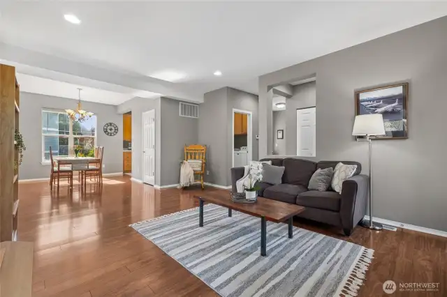 The open layout is ideal for entertaining.