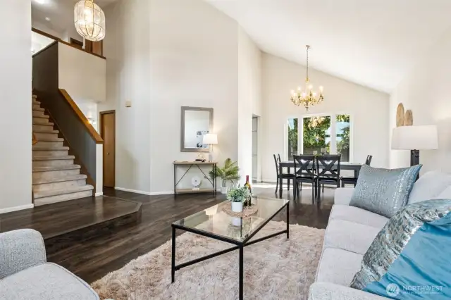 Vaulted ceilings in this space creates an open & area feel to the home.