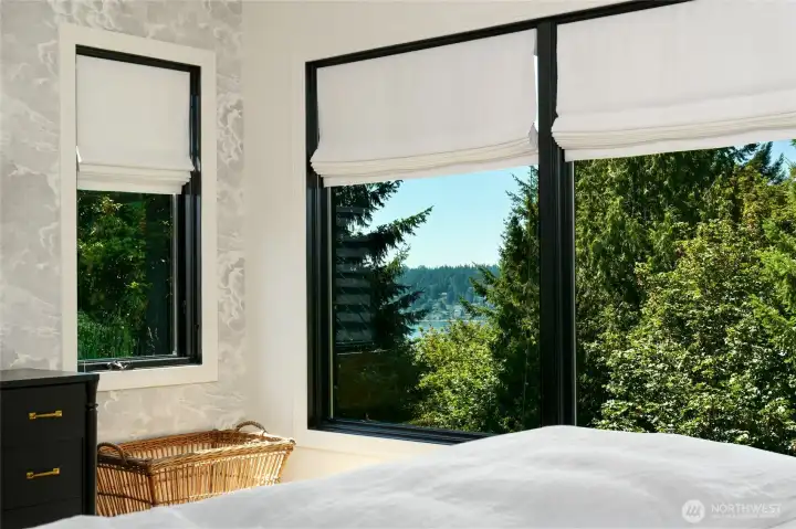 Peak-a-boo view of Lake Sammamish from the primary suite