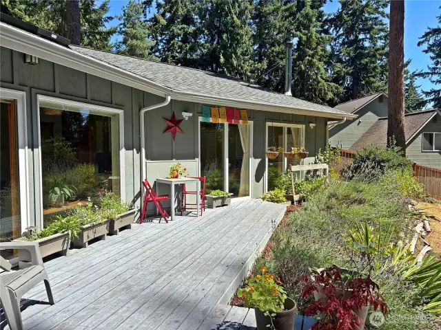 Relax in the summer sun on the back deck!