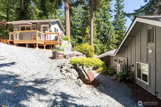 The front door to the house is down this path, but nearly everyone uses the 'back door' by the parking area.