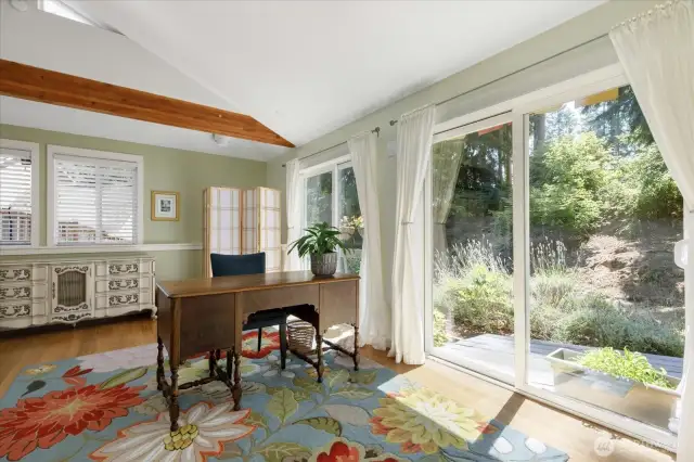 Enjoy this backyard privacy, deer, squirrels, birds galore.