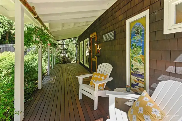 Beautiful and wide covered porch