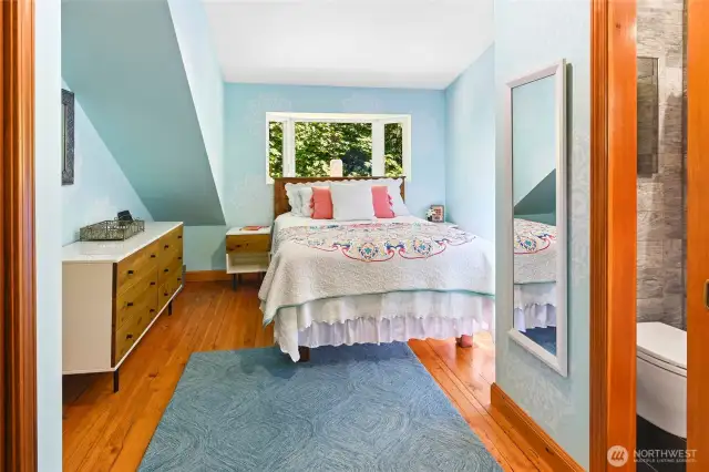 One of two bedrooms on upper level