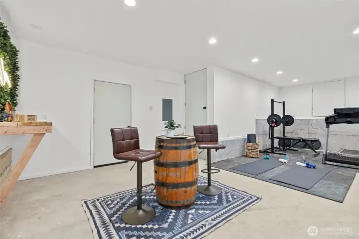 Finished basement space