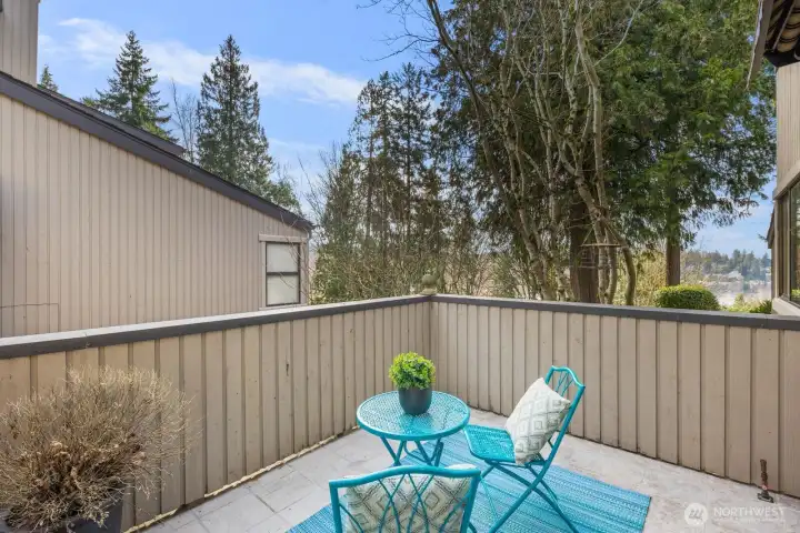 Morning patio off the kitchen. Enjoy coffee and breakfast in the private, sun-filled space