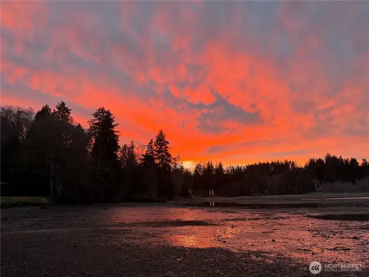 stunning sunsets over Gamble Bay