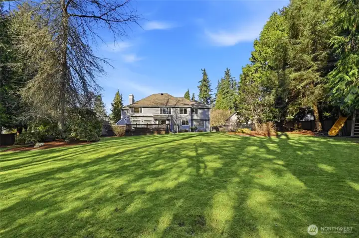 This yard is fully fenced, BIG and private!