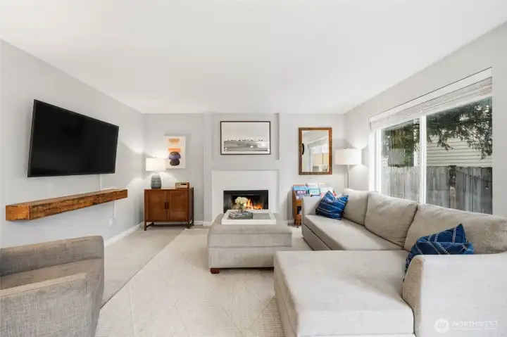 Family room off of the kitchen for an open concept.  Large windows for plenty of natural light.