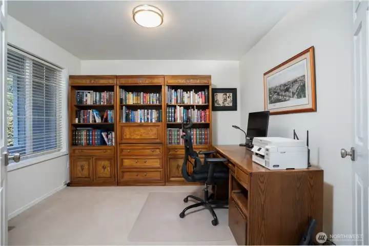 Dedicated office at the front of the home creates an ideal setting for productivity while keeping work and living spaces separate.