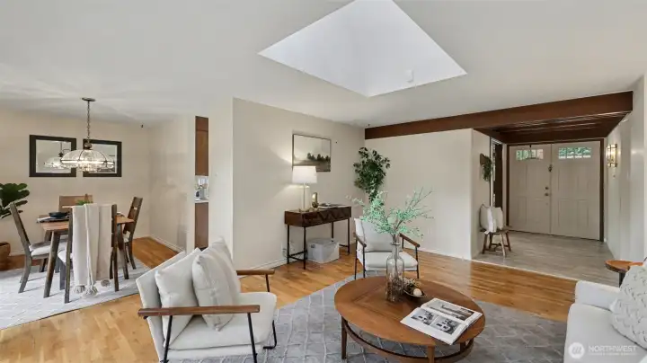 Hardwood floors throughout most of the home