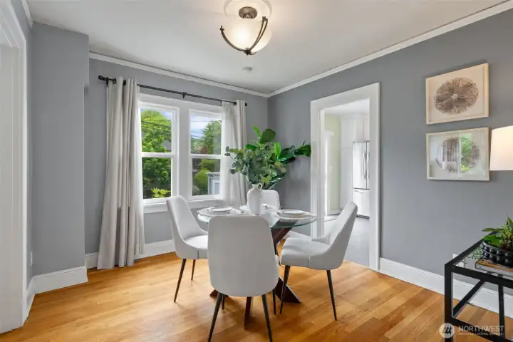 Light and bright dining space