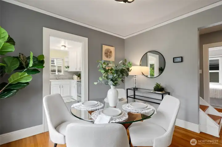 The dining room is perfect for gatherings