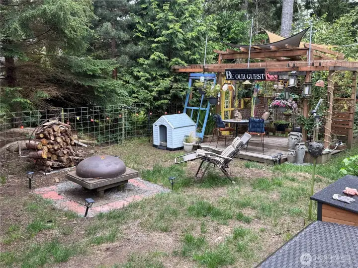 Southside yard firepit and gazebo