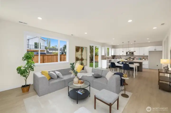 great room to kitchen great room to kitchen