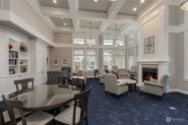 The luxurious Clubhouse features a kitchen, fireplace, & a gym.