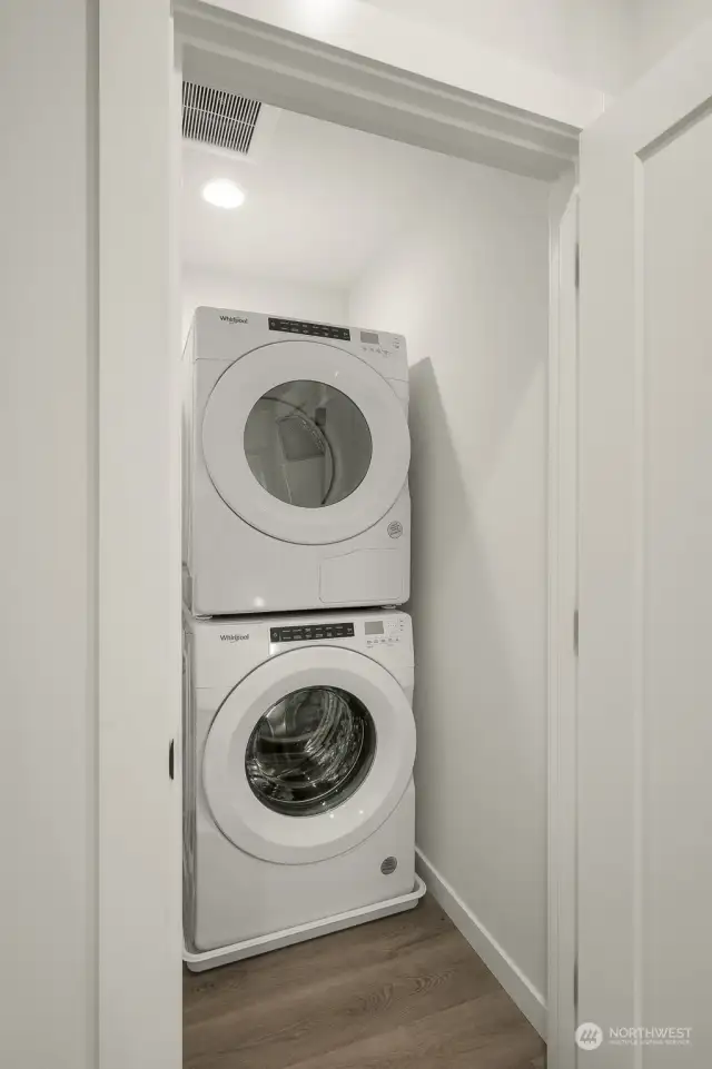 Simplify your life with this tucked-away, space-efficient laundry area.