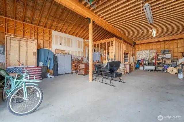 Upstairs loft framed in for building living space.